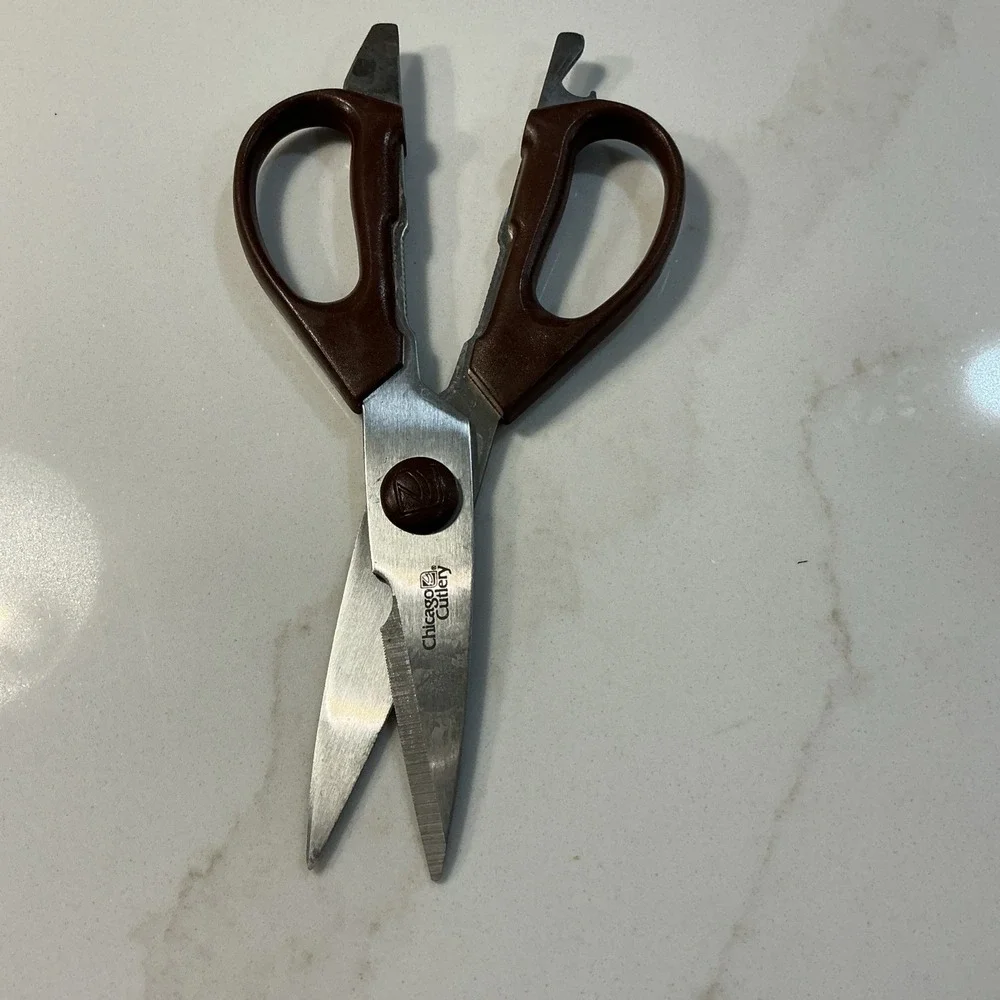 Chicago Cutlery Kitchen Shears/Scissors - Utility Tools Brown Plastic Handle